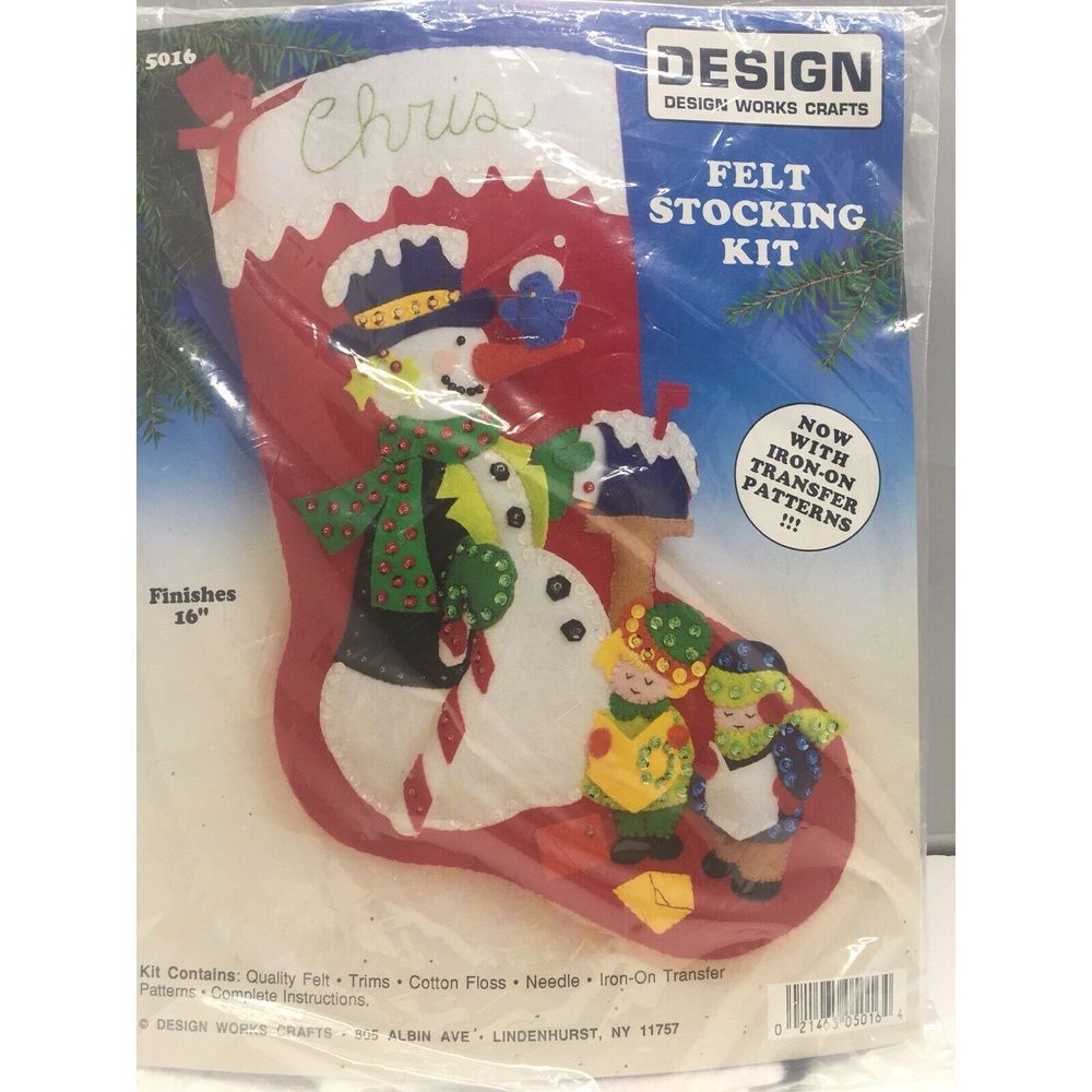 Stocking Craft Kit New Design Works Includes Transfers‎ Sequins Cotton Floss Hg9